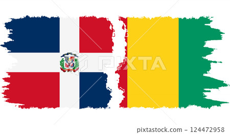 Guinea and Dominican Republic grunge flags connection vector Guinea and Dominican Republic grunge flags connection vector 124472958
