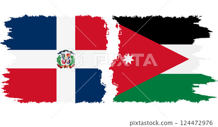 Jordan and Dominican Republic grunge flags connection vector Jordan and Dominican Republic grunge flags connection vector 124472976
