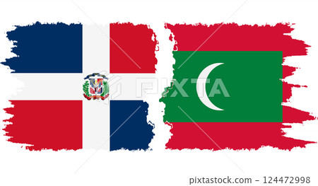 Maldives and Dominican Republic grunge flags connection vector Maldives and Dominican Republic grunge flags connection vector 124472998