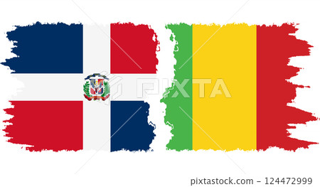 Mali and Dominican Republic grunge flags connection vector Mali and Dominican Republic grunge flags connection vector 124472999