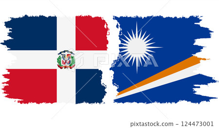 Marshall Islands and Dominican Republic grunge flags connection vector Marshall Islands and Dominican Republic grunge flags connection vector 124473001
