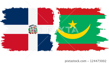 Mauritania and Dominican Republic grunge flags connection vector Mauritania and Dominican Republic grunge flags connection vector 124473002