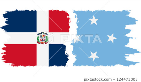 Federated States of Micronesia and Dominican Republic grunge flags connection v 124473005