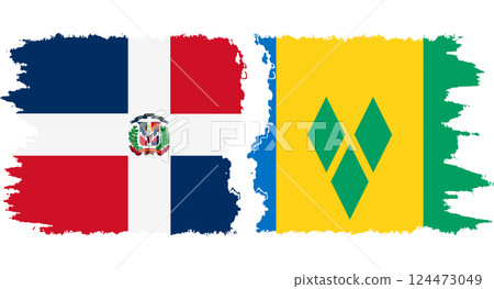 Saint Vincent and the Grenadines and Dominican Republic grunge flags connection Saint Vincent and the Grenadines and Dominican Republic grunge flags connection 124473049