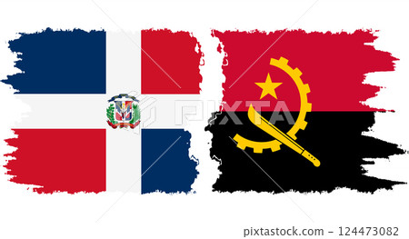 Angola and Dominican Republic grunge flags connection vector Angola and Dominican Republic grunge flags connection vector 124473082