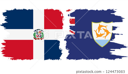 Anguilla and Dominican Republic grunge flags connection vector Anguilla and Dominican Republic grunge flags connection vector 124473083