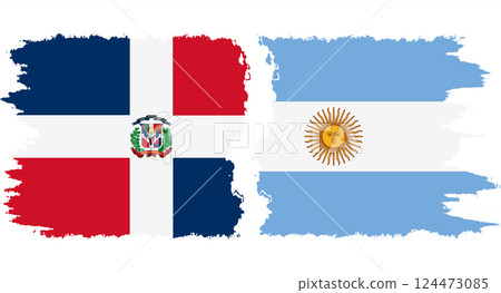 Argentina and Dominican Republic grunge flags connection vector Argentina and Dominican Republic grunge flags connection vector 124473085
