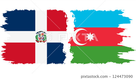 Azerbaijan and Dominican Republic grunge flags connection vector Azerbaijan and Dominican Republic grunge flags connection vector 124473090