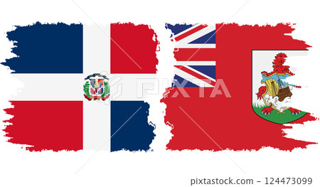 Bermuda and Dominican Republic grunge flags connection vector Bermuda and Dominican Republic grunge flags connection vector 124473099