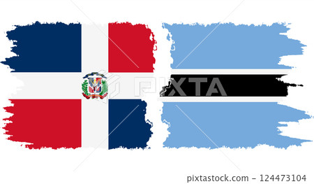 Botswana and Dominican Republic grunge flags connection vector Botswana and Dominican Republic grunge flags connection vector 124473104