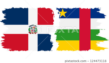 Central African Republic and Dominican Republic grunge flags connection vecto 124473118