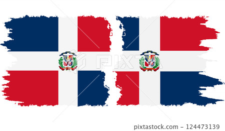 Dominican Republic and Dominican Republic grunge flags connection vector Dominican Republic and Dominican Republic grunge flags connection vector 124473139