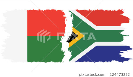 South Africa and Madagascar grunge flags connection vector South Africa and Madagascar grunge flags connection vector 124473252