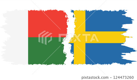 Sweden and Madagascar grunge flags connection vector Sweden and Madagascar grunge flags connection vector 124473260