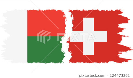 Switzerland and Madagascar grunge flags connection vector Switzerland and Madagascar grunge flags connection vector 124473261