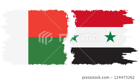 Syria and Madagascar grunge flags connection vector Syria and Madagascar grunge flags connection vector 124473262