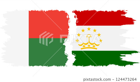 Tajikistan and Madagascar grunge flags connection vector Tajikistan and Madagascar grunge flags connection vector 124473264