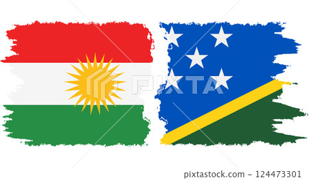 Solomon Islands and Kurdistan grunge flags connection vector Solomon Islands and Kurdistan grunge flags connection vector 124473301