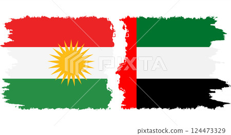 United Arab Emirates and Kurdistan grunge flags connection vector United Arab Emirates and Kurdistan grunge flags connection vector 124473329