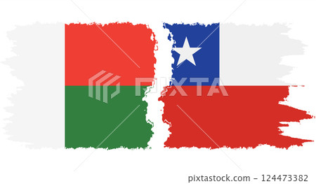 Chile and Madagascar grunge flags connection vector Chile and Madagascar grunge flags connection vector 124473382