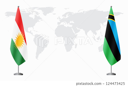 Kurdistan and Zanzibar flags for official meeting 124473425