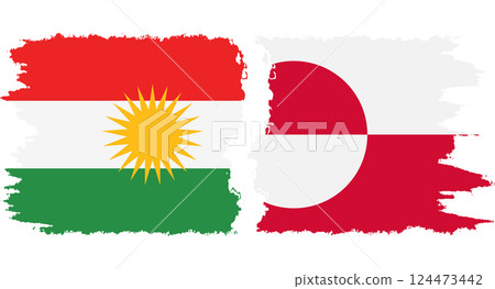 Greenland and Kurdistan grunge flags connection vector Greenland and Kurdistan grunge flags connection vector 124473442
