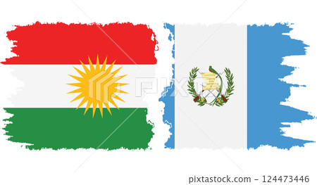 Guatemala and Kurdistan grunge flags connection vector Guatemala and Kurdistan grunge flags connection vector 124473446