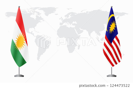 Kurdistan and Malaysia flags for official meeting Kurdistan and Malaysia flags for official meeting 124473522