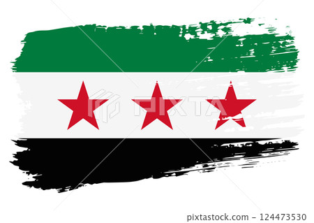 Syrian revolution flag brush stroke vector 124473530