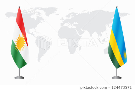 Kurdistan and Rwanda flags for official meeting Kurdistan and Rwanda flags for official meeting 124473571