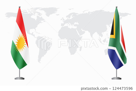 Kurdistan and South Africa flags for official meeting 124473596