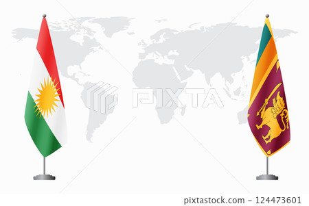 Kurdistan and Sri Lanka flags for official meeting 124473601