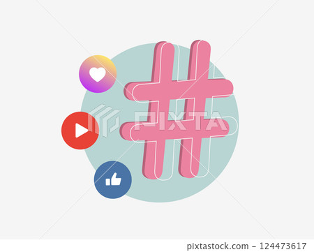 Hashtag marketing for social media promotion, engagement and audience growth. Boost visibility, campaign success and digital presence. Hashtag marketing vector illustration and icons Hashtag marketing for social media promotion, engagement and audience growth. Boost visibility, campaign success and digital presence. Hashtag marketing vector illustration and icons 124473617