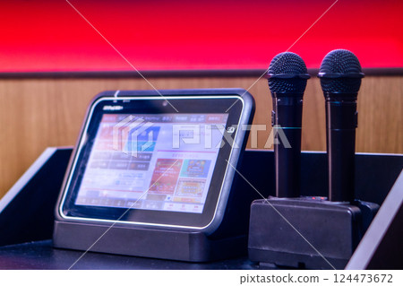 Karaoke box microphone 124473672