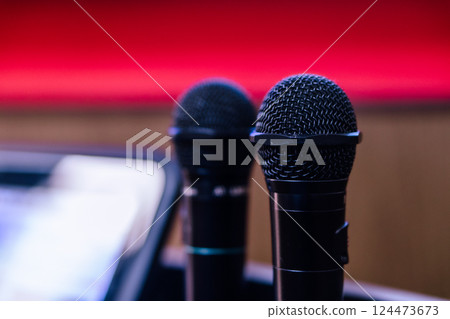 Karaoke box microphone Karaoke box microphone 124473673