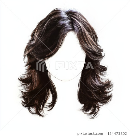 Layered Shag Haircut Mockup with Textured Details for Styling 124473802