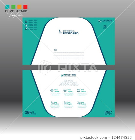 Postcard layout Design for invitation and any best use 124474533