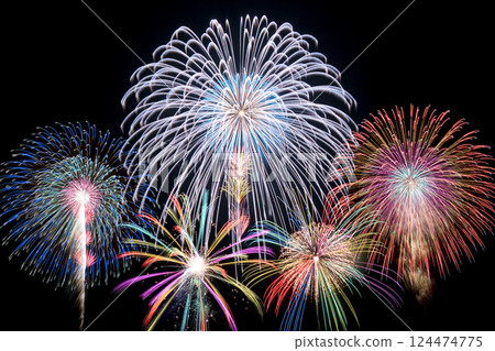 Fireworks, summer festival, fireworks display, Japan, August, fireworks Fireworks, summer festival, fireworks display, Japan, August, fireworks 124474775