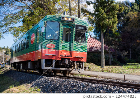 [真岡線] 經過寺廟的本地火車 124474825