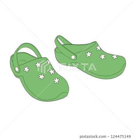 pair of green rubber gardening clogs shoes pair of green rubber gardening clogs shoes 124475149