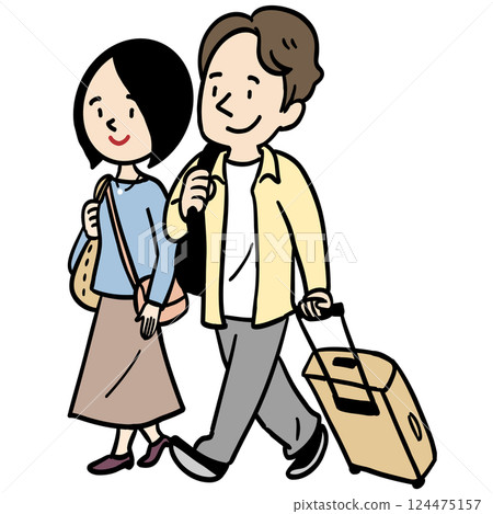 A happy couple going on a trip A happy couple going on a trip 124475157