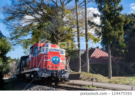 [真岡線] SL經過寺廟 124475593