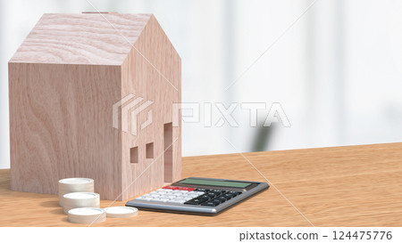 The House  and calculator for Real estate or property concept 3d Rendering. 124475776