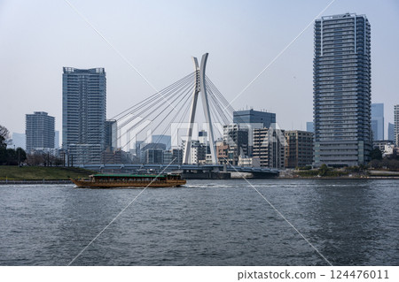 隅田川和晴海運河沿岸的風景 124476011