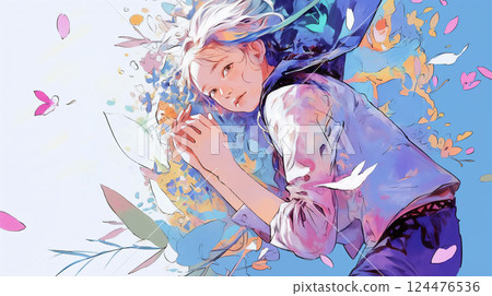 Young woman lying down Young woman lying down 124476536