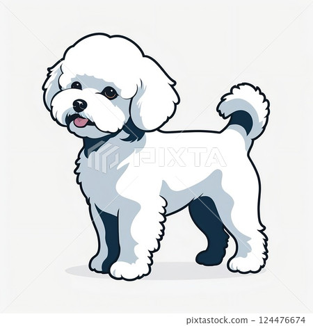 Bichon Frise cartoon illustration 124476674