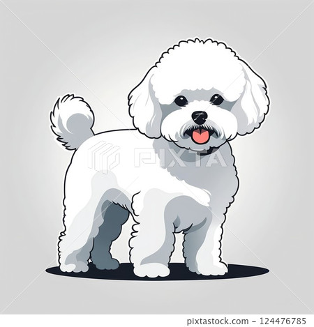 The Bichon Frise has pure white, fluffy fur like down. 124476785