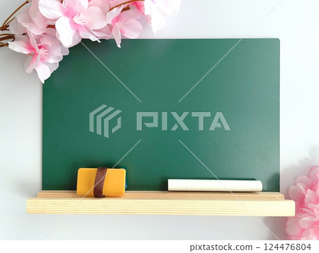 Spring image blackboard frame 124476804