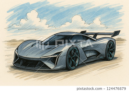 金屬灰超級跑車 124476879