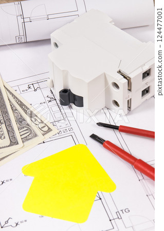 Components for electric installations, shape of house, construction diagrams Components for electric installations, shape of house, construction diagrams 124477001